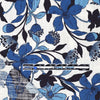 'French blue floral' viscose/linen slub woven