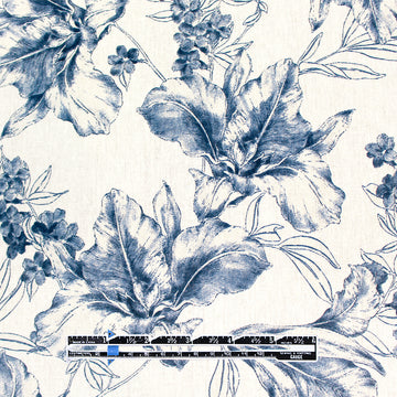 Italian 'wedgwood botanical' linen/viscose woven .75 yds