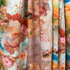 Dutch digital 'dragonfly fantasy' viscose/linen woven - sky/mauve .875 yds