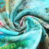 Dutch digital 'dragonfly fantasy' viscose/linen woven - turquoise/moss .5 yds
