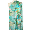 Dutch digital 'dragonfly fantasy' viscose/linen woven - turquoise/moss