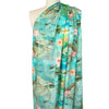 Dutch digital 'dragonfly fantasy' viscose/linen woven - turquoise/moss 1 yard
