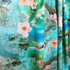 Dutch digital 'dragonfly fantasy' viscose/linen woven - turquoise/moss .5 yds