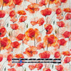 Dutch digital 'poppy prairie' viscose/linen woven - red 1.7 yds