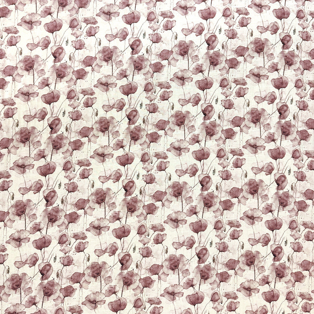 Dutch digital 'poppy prairie' viscose/linen woven - earthy mauve .6 yds