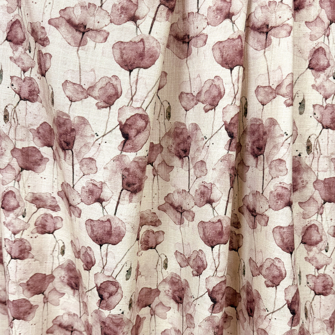 Dutch digital 'poppy prairie' viscose/linen woven - earthy mauve .6 yds
