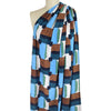 Italian 'open window' viscose/linen woven - sky/cocoa 2 yd