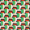 Italian 'open window' viscose/linen woven - persimmon/kelly 1.375 yd