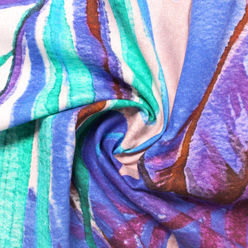 Italian 'tropical watercolor' linen/viscose woven