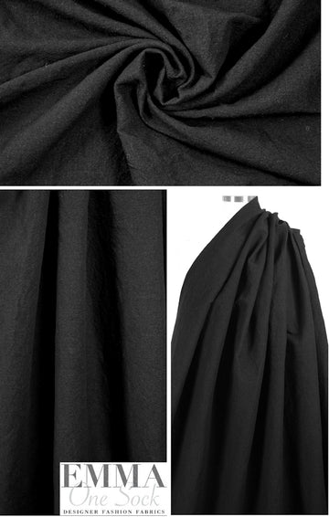 The0ry black linen/wool/nylon rustic suiting .66 yds