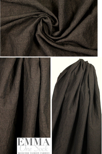 The0ry dark brown linen/wool/nylon rustic suiting