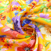 European linen 'cottage floral' printed dressweight woven - saffron 2 yd