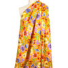 European linen 'cottage floral' printed dressweight woven - saffron 2 yd
