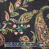 European linen 'tangerine paisley' printed dressweight woven .625 yds