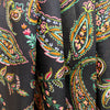 European linen 'tangerine paisley' printed dressweight woven .625 yds