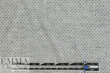 Italian linen/viscose jacquard woven - gray checkers 1 yard