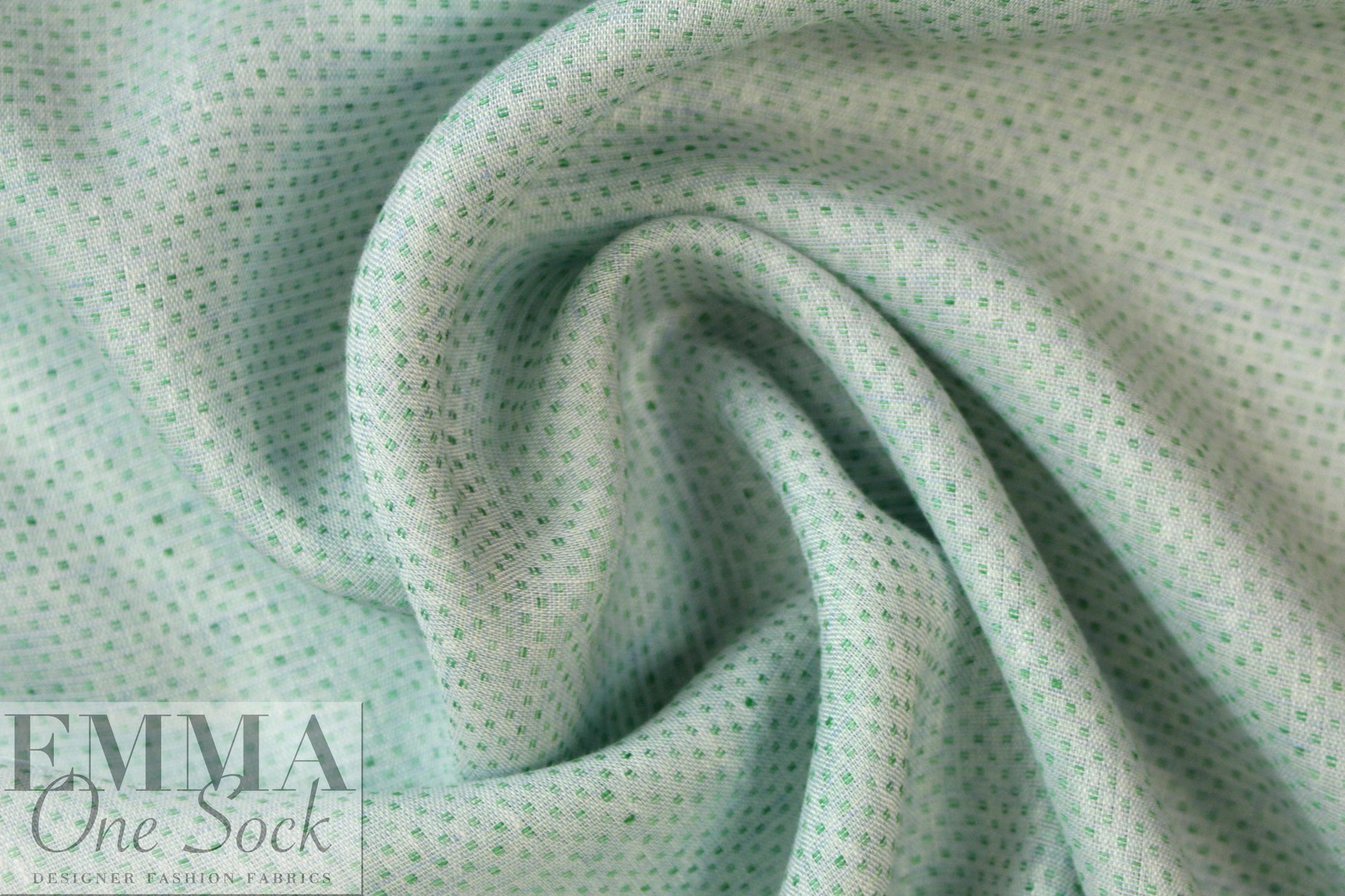 Italian linen/viscose jacquard woven - wintergreen checkers