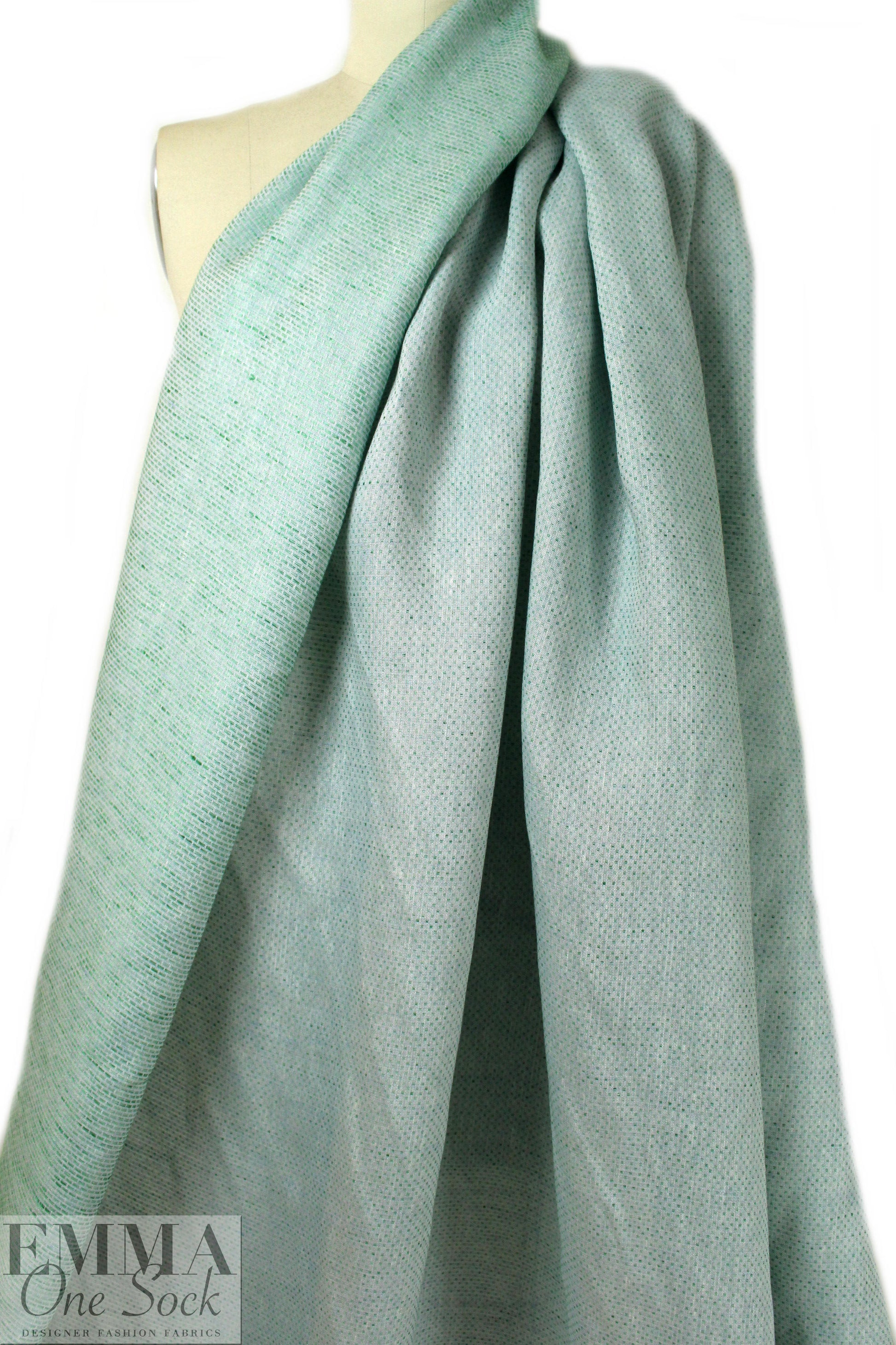 Italian linen/viscose jacquard woven - wintergreen checkers