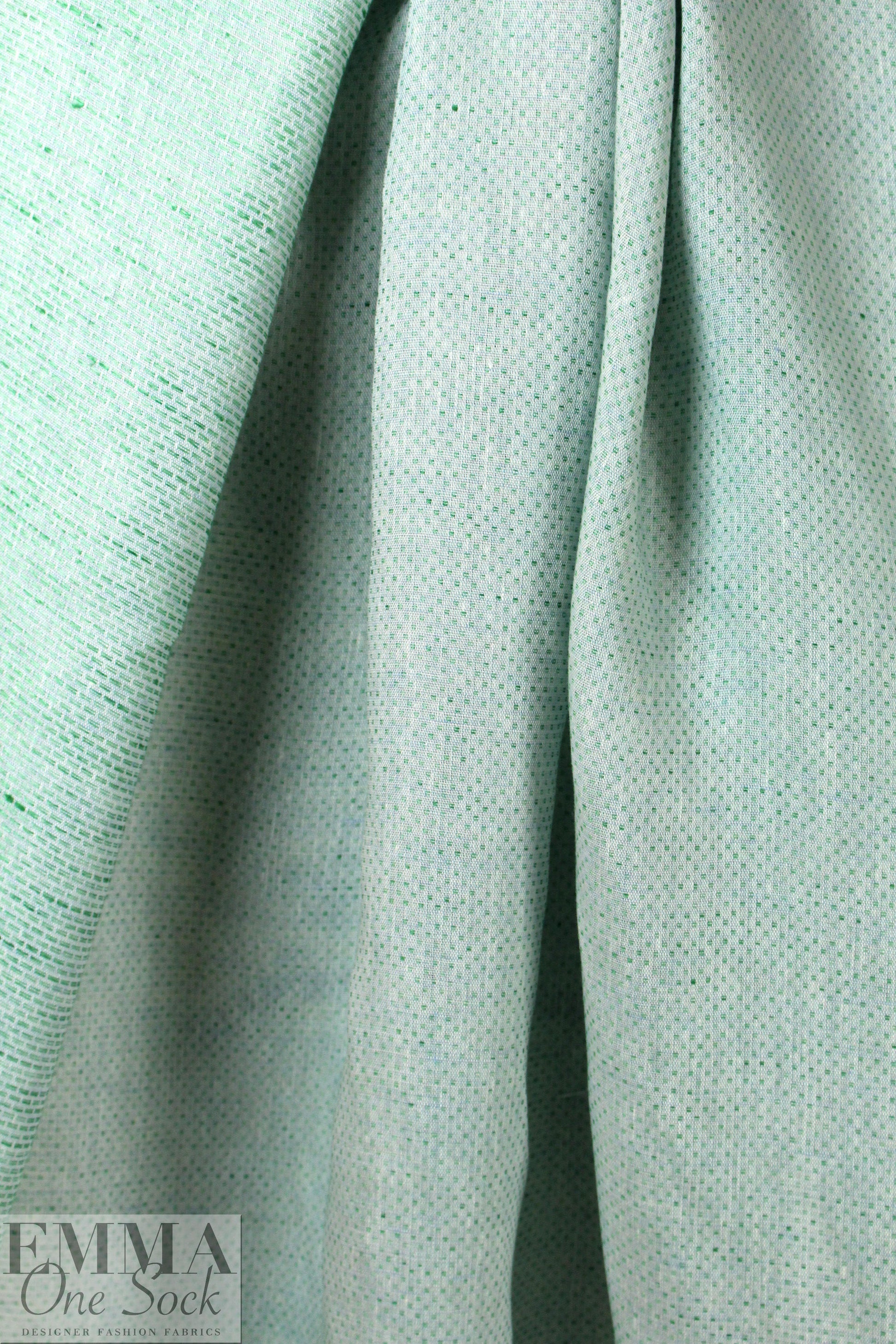 Italian linen/viscose jacquard woven - wintergreen checkers .75 yds