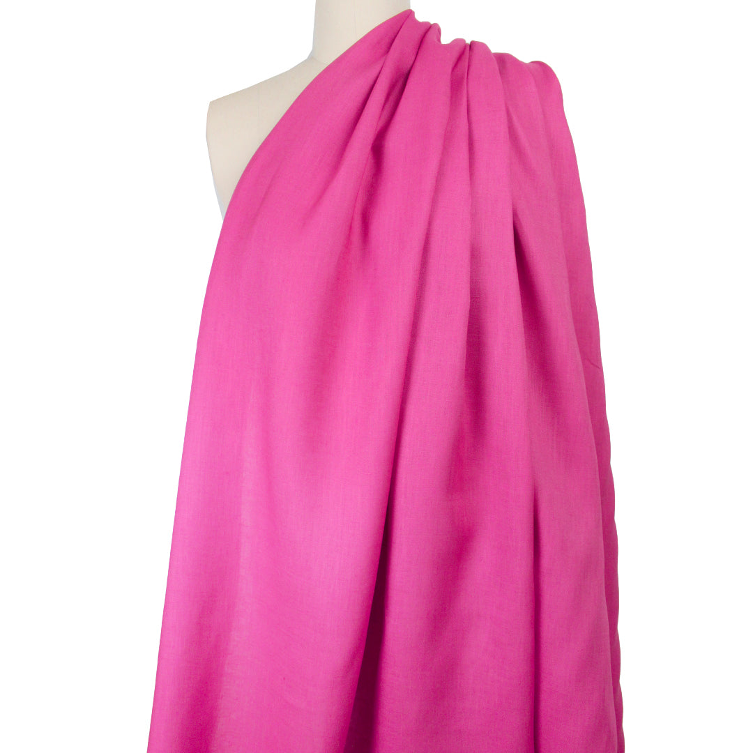 European all linen mid-weight woven - hot pink 1.75 yd