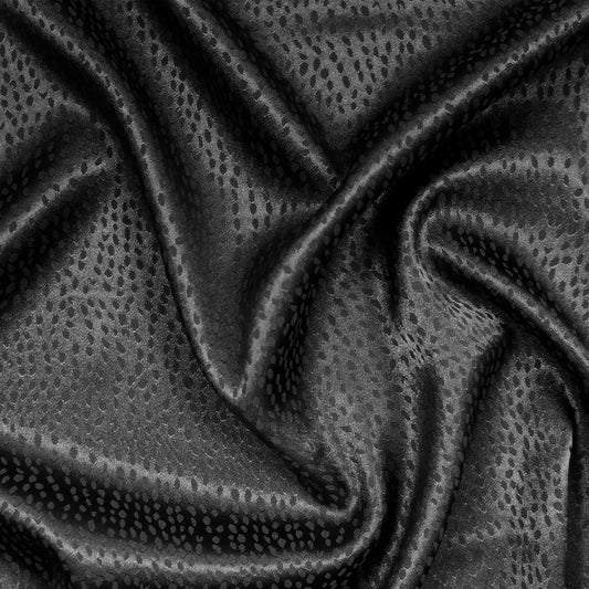 satin 'pebble' jacquard lining - black