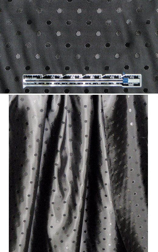 'Concerto' visc/acet lining - black dot .875 yds