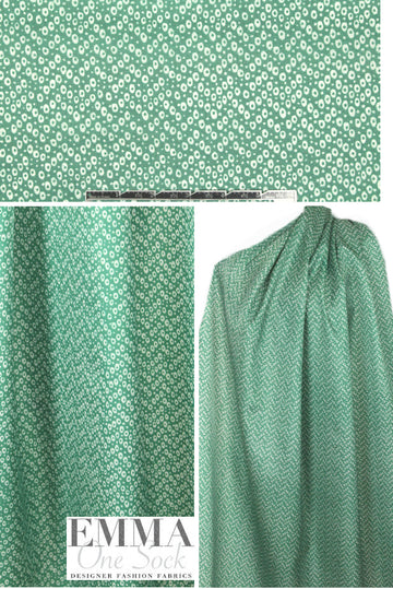 NY designer spruce/off white dotty graphic rayon lining