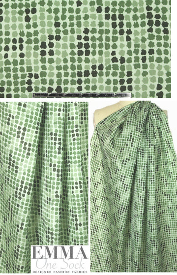 NY designer shades of green graphic rayon lining