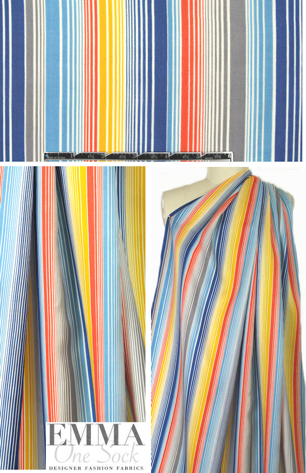 NY designer vertical stripe graphic rayon lining