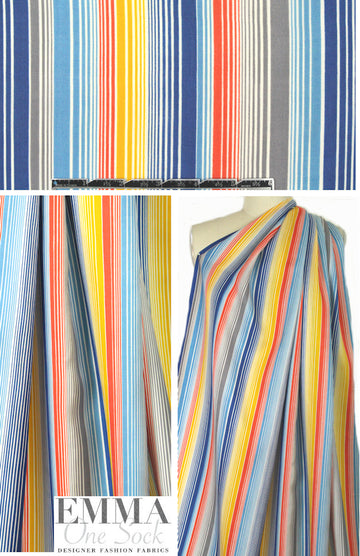NY designer vertical stripe graphic rayon lining 1 yard