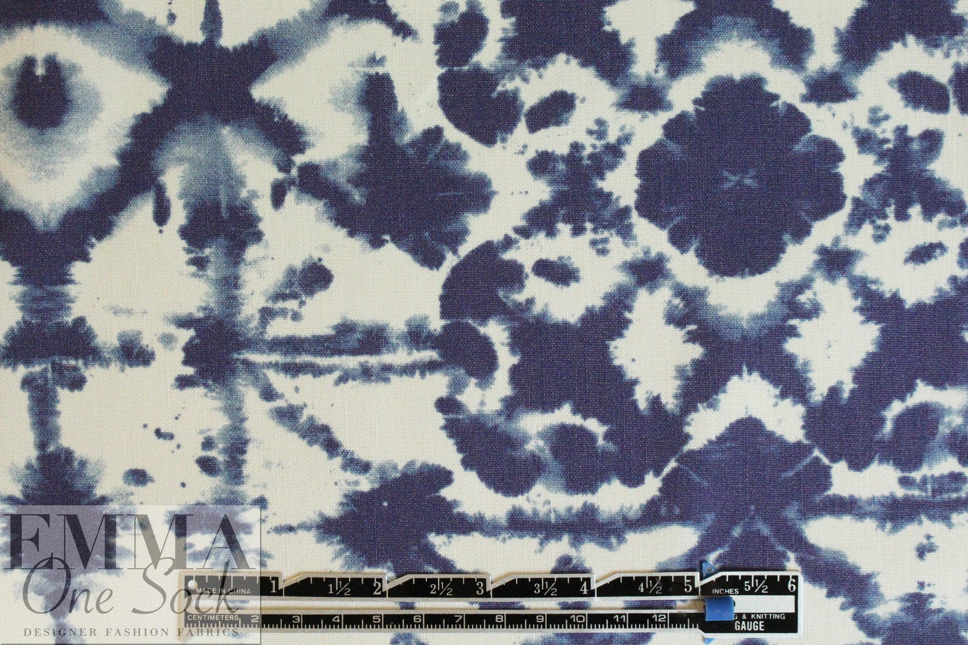 European linen/rayon stretch woven indigo/ivory