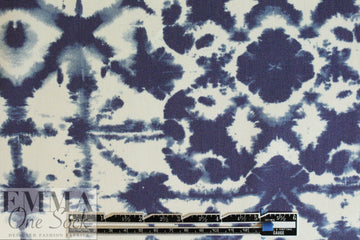 European linen/rayon stretch woven indigo/ivory