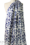 European linen/rayon stretch woven indigo/ivory 1.625 yd