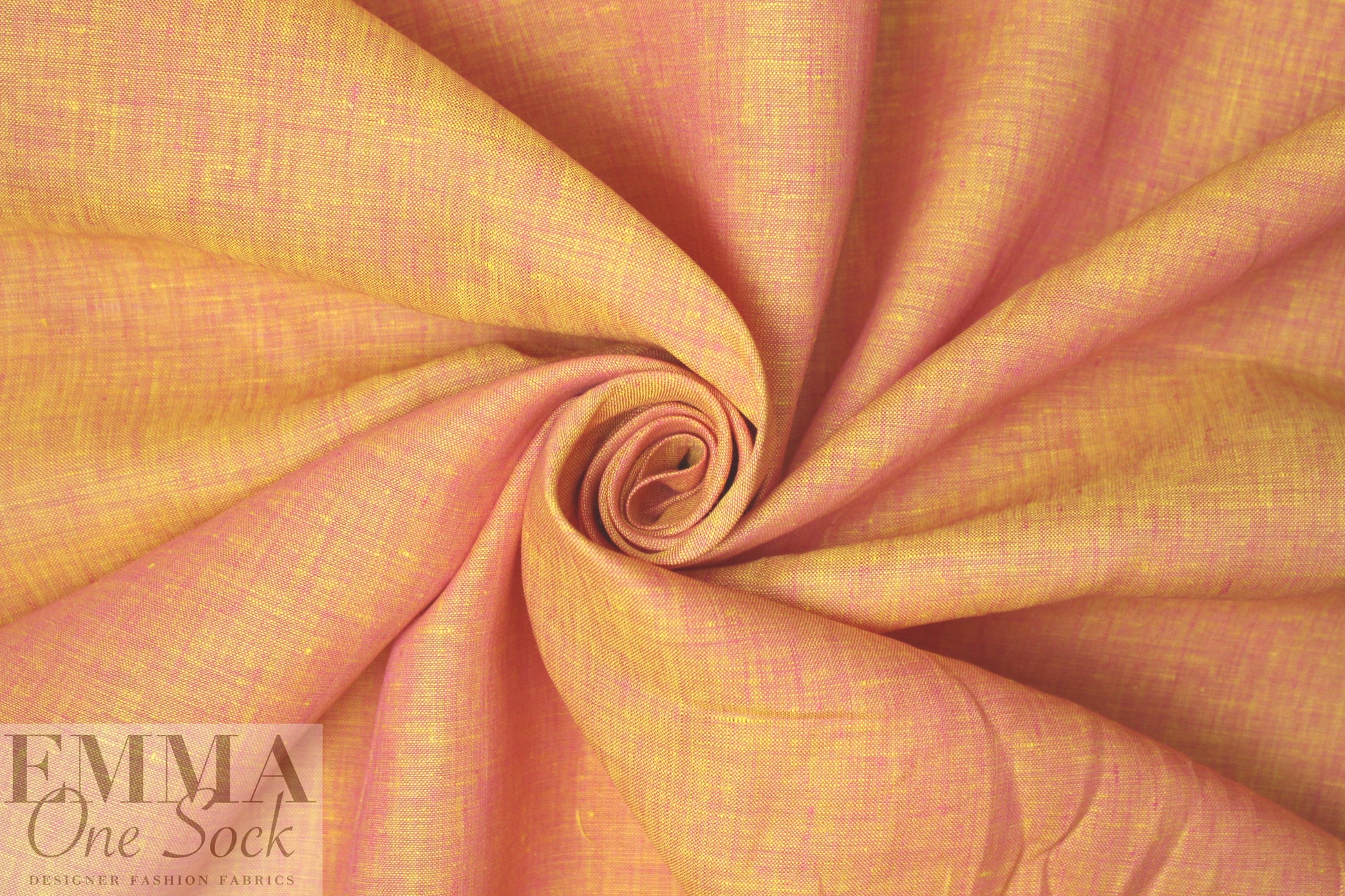 fine quality cross dye linen - pink/yellow