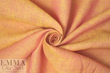 fine quality cross dye linen - pink/yellow .75 yds