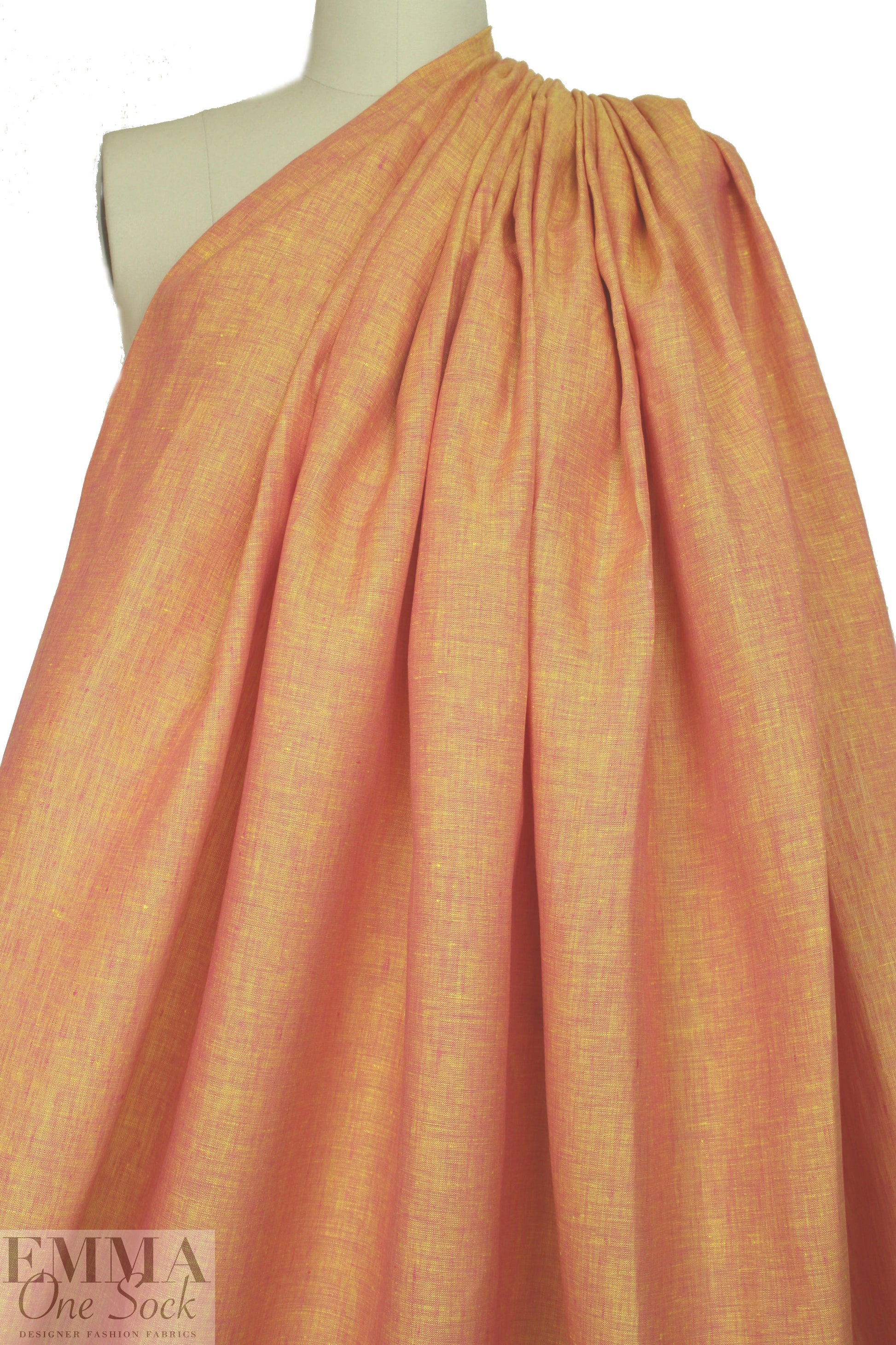 fine quality cross dye linen - pink/yellow 1.5 yds