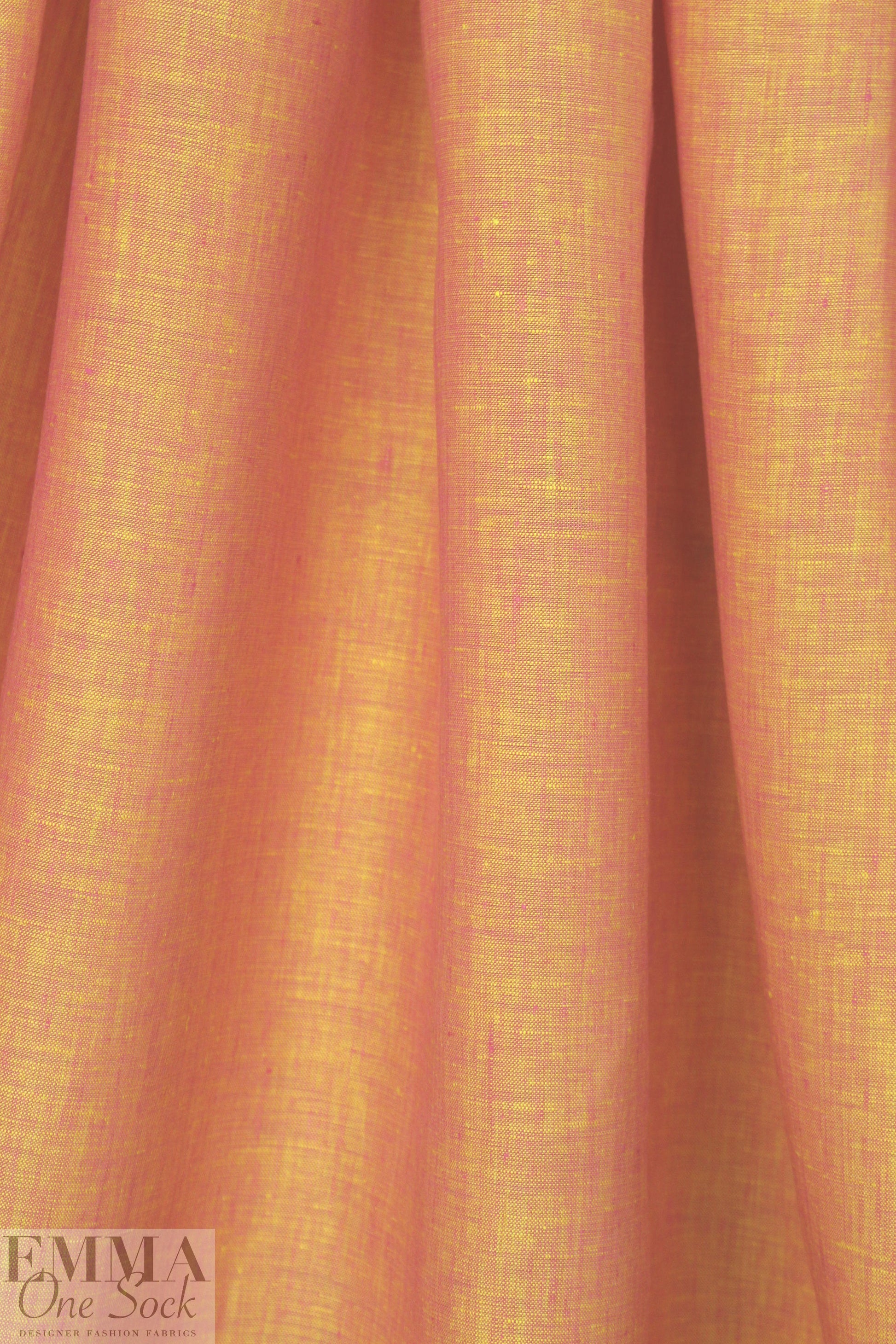 fine quality cross dye linen - pink/yellow 1.375 yds