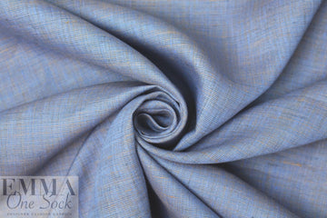 fine quality cross dye linen - cornflower/dusty peach