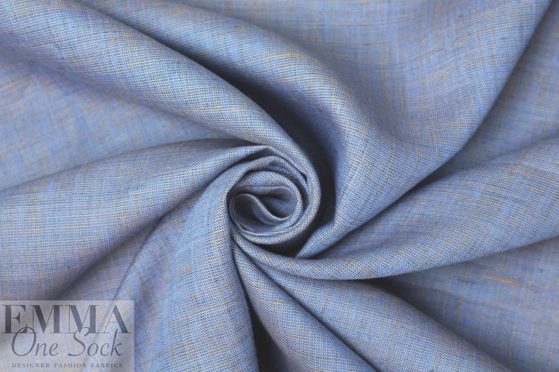 fine quality cross dye linen - cornflower/dusty peach 1.125 yds