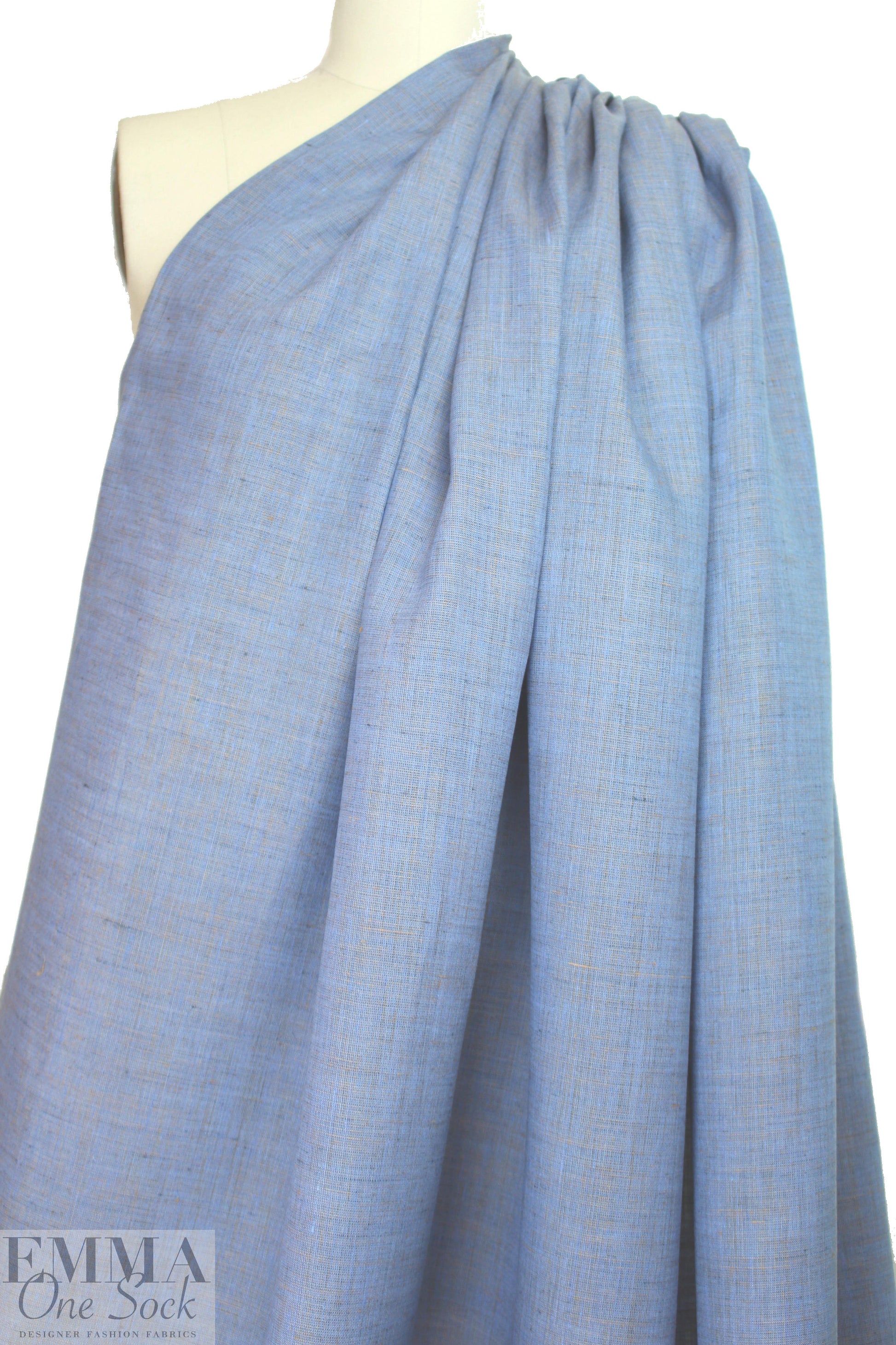 fine quality cross dye linen - cornflower/dusty peach 1.125 yds