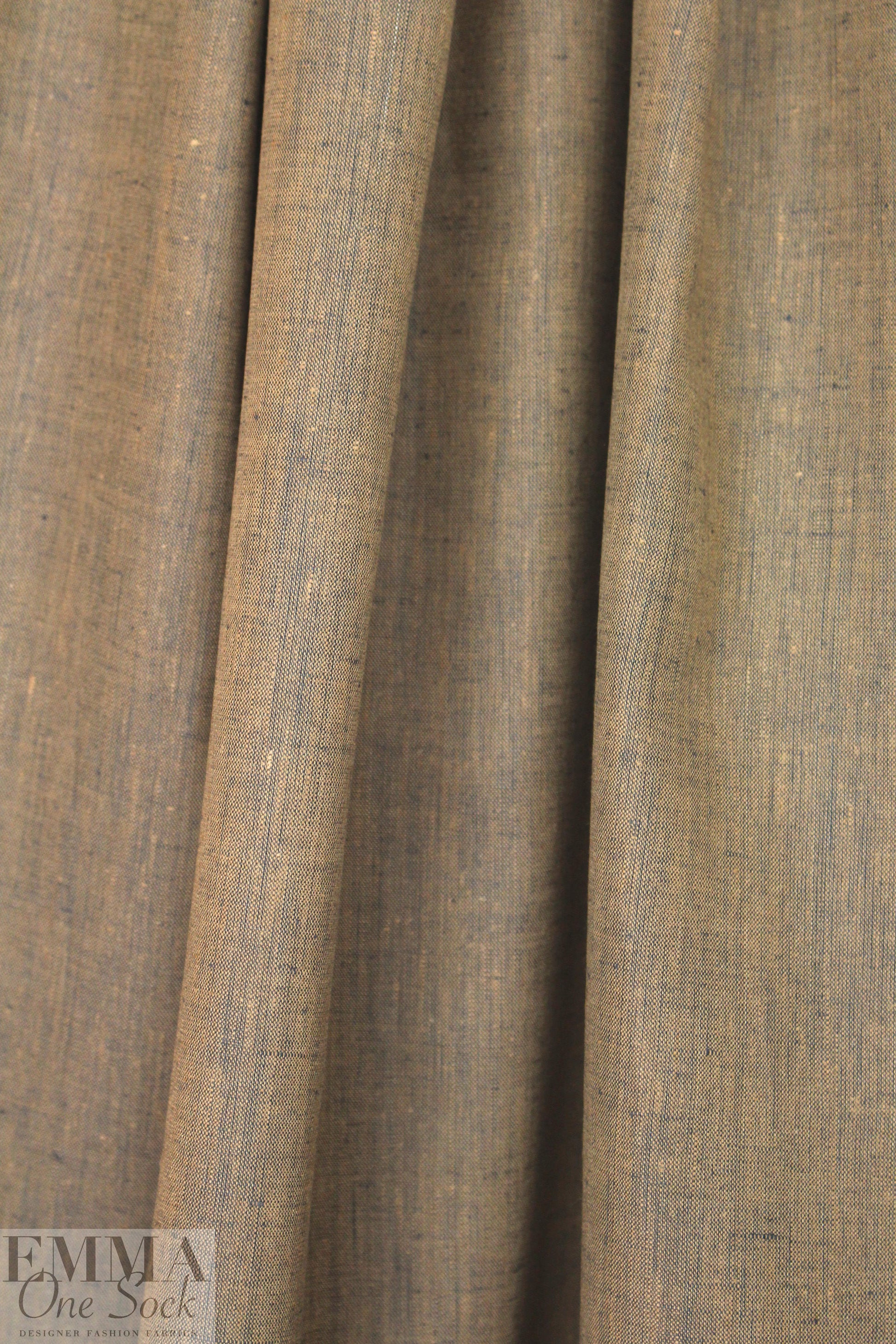 fine quality cross dye linen - ginger/navy 1.875 yd