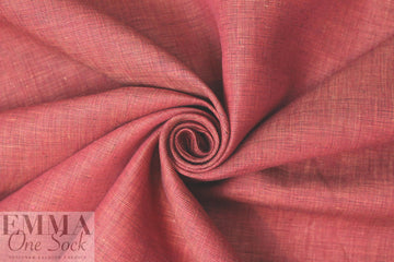 fine quality cross dye linen - rouge/orange/navy .75 yds