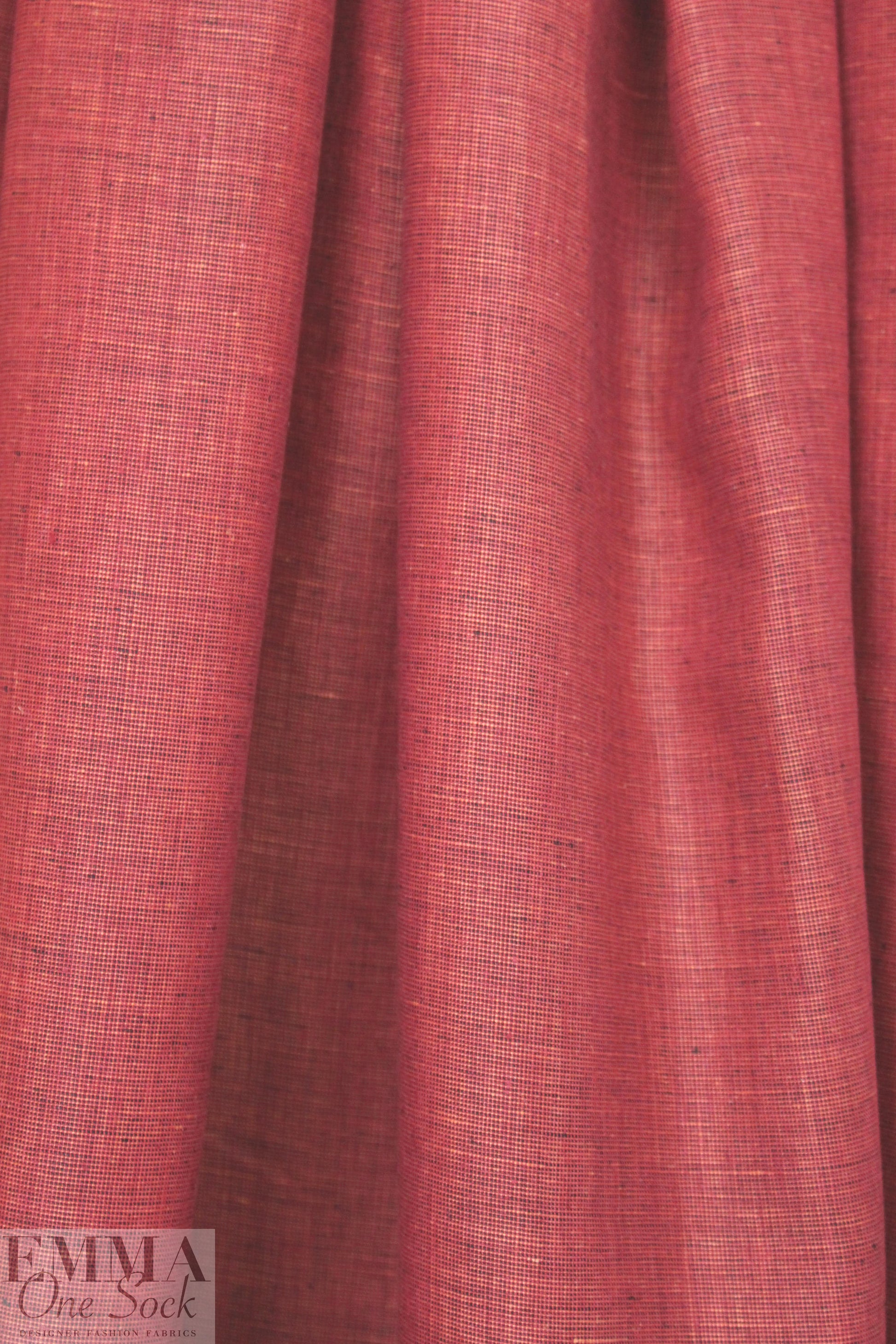 fine quality cross dye linen - rouge/orange/navy