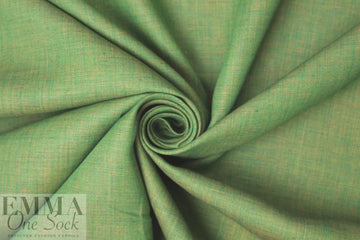 fine quality cross dye linen - fern/orange 1 yard