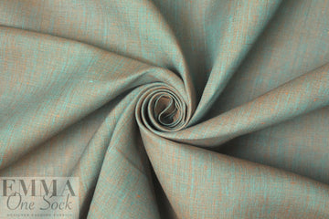 fine quality cross dye linen - jade/orange 1.875 yds