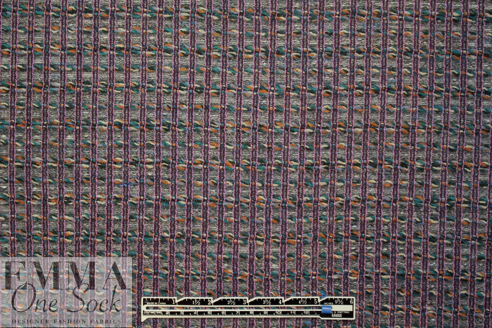 Lint0n Ullswater Collection boucle' - teal/cinnamon 1.625 yd