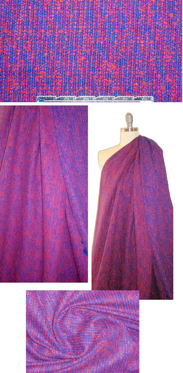 Lint0n coral/cobalt cotton 'rubber yarn' tweed suiting