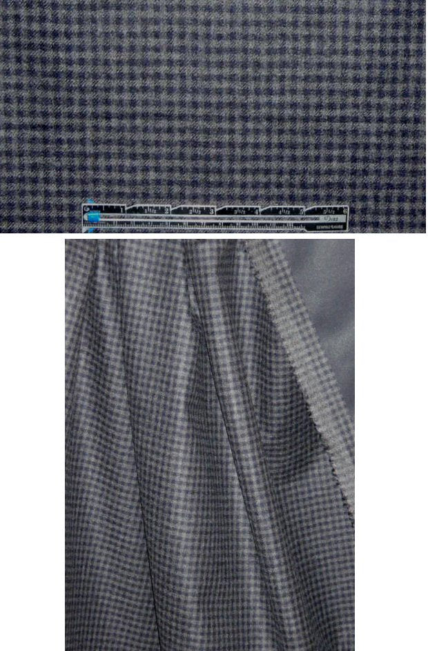 Loro Piana waterproof wool/cash/silk - gray check