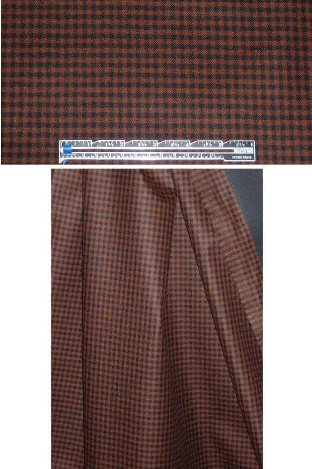 Loro Piana waterproof wool/cash/silk - sienna check