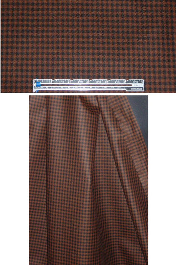 Loro Piana waterproof wool/cash/silk - sienna check 1.625 yds